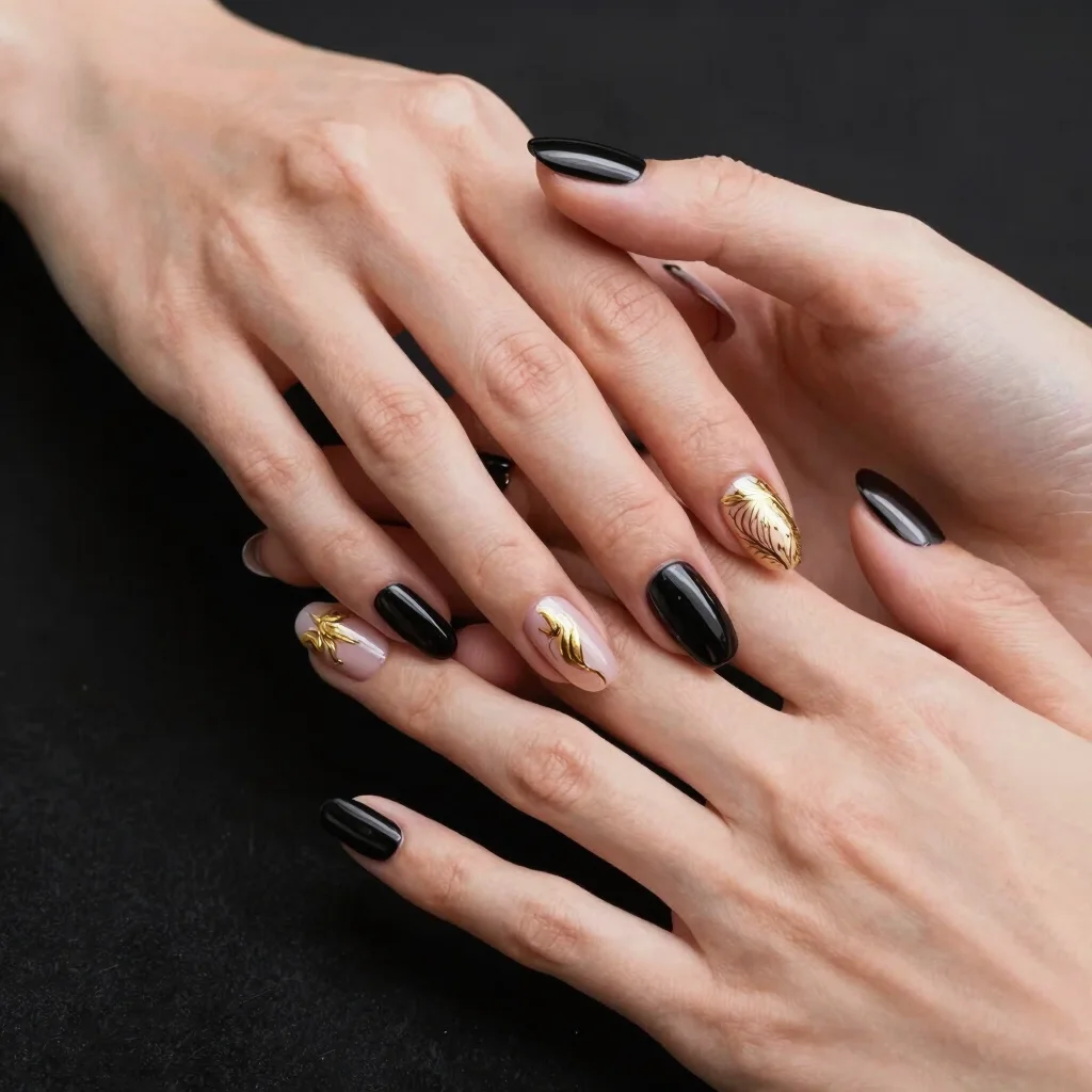 Photographie éditoriale beauté en gros plan : mains aux ongles so